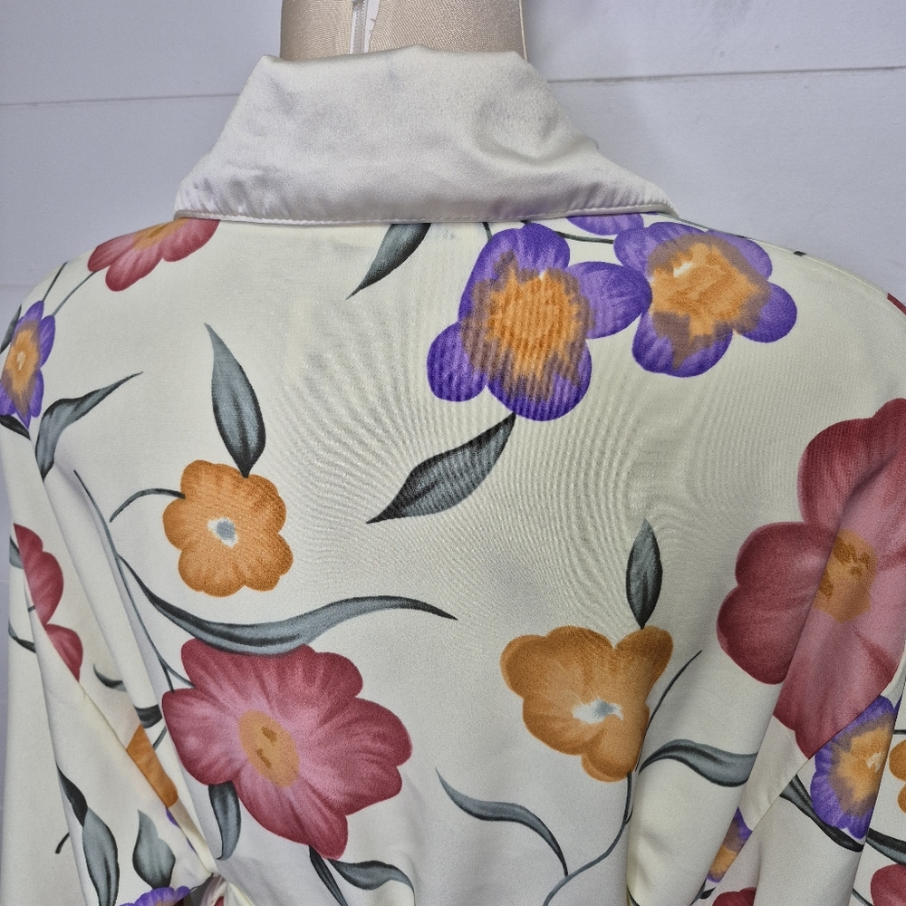 Vintage Bendigo Impressions Floral Robe With Tassel Ties Size M - Picture 8 of 12